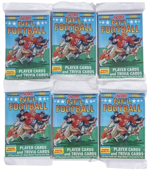 1989 Score Lot Of Six Sealed Packs - Potential Barry Sanders And Troy Aikman Rookie Cards